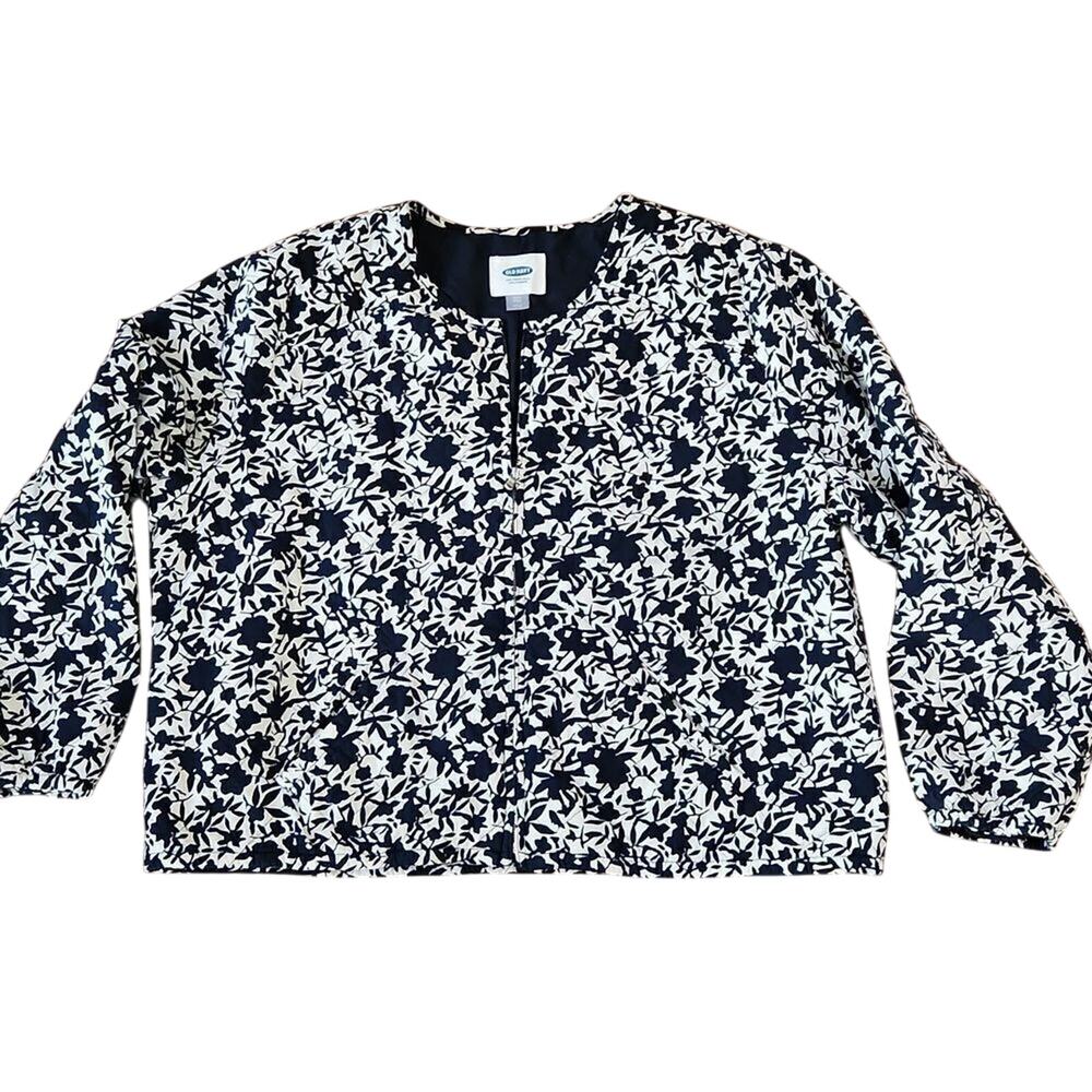 Old Navy women's XXL navy blue and white jacket